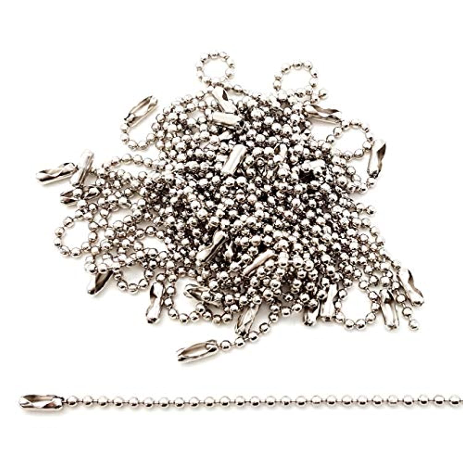 3 Steel Ballchain 4inch with connectors BeadChain Jewelry Making Chai –  metalballchain